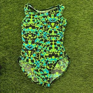 Balera Kids Leotard in Neon Green and Blue